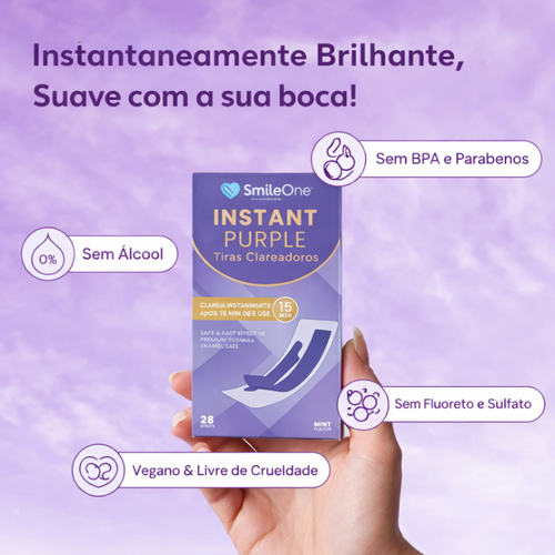 Tiras clareadoras roxas