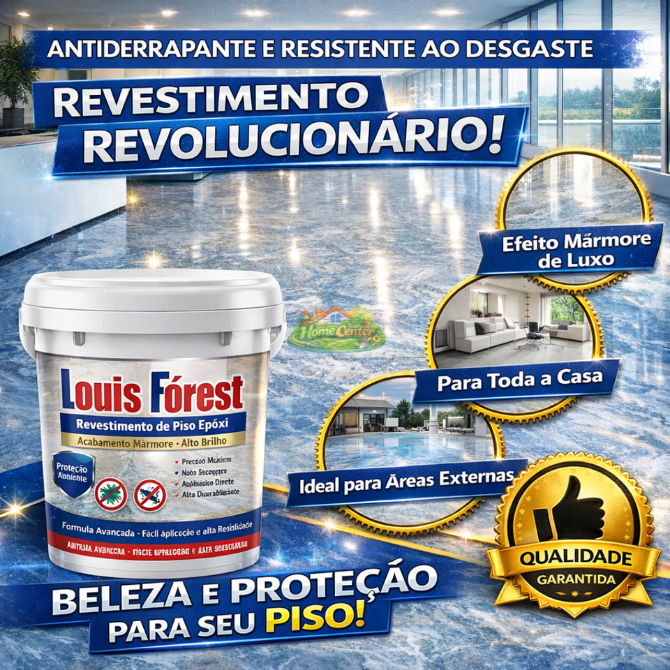 Revestimento de Piso Epóxi com Acabamento de Mármore de Alto Brilho 🔥Estoque Limitado🔥